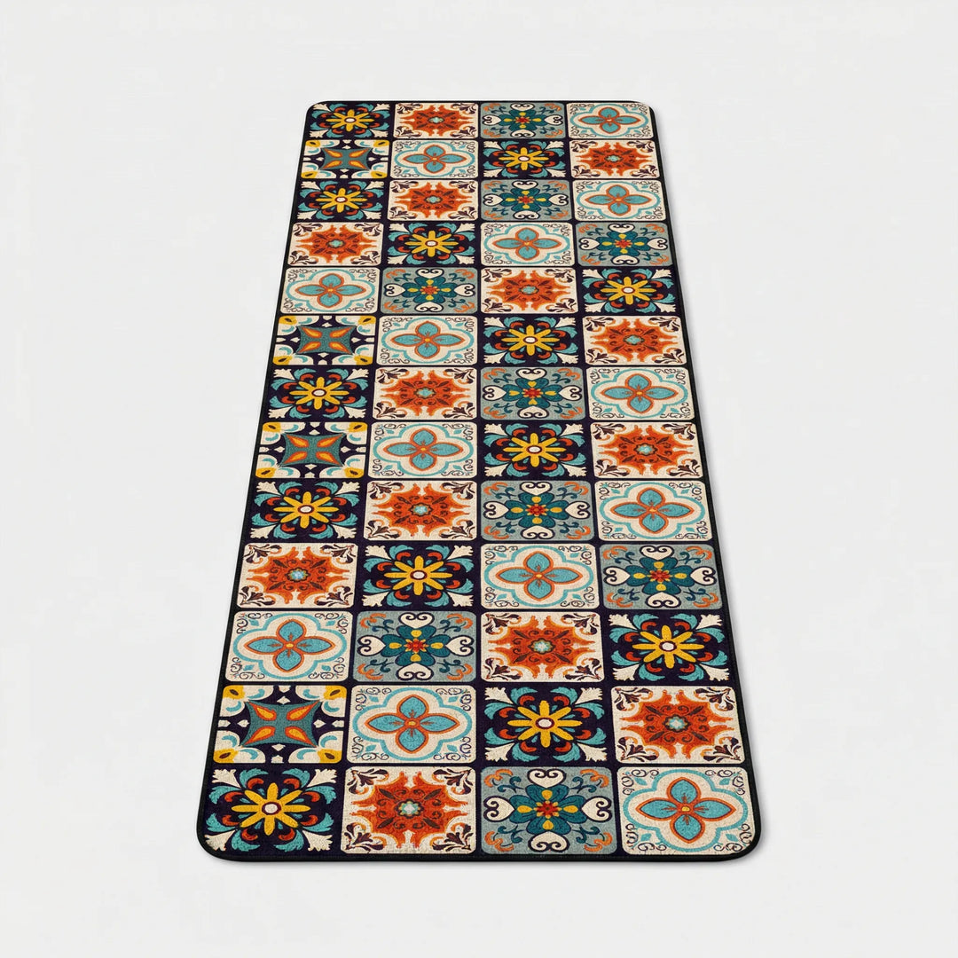 Long kitchen runner mat, Tilefloora design, non-slip & cushioned for busy kitchens.
