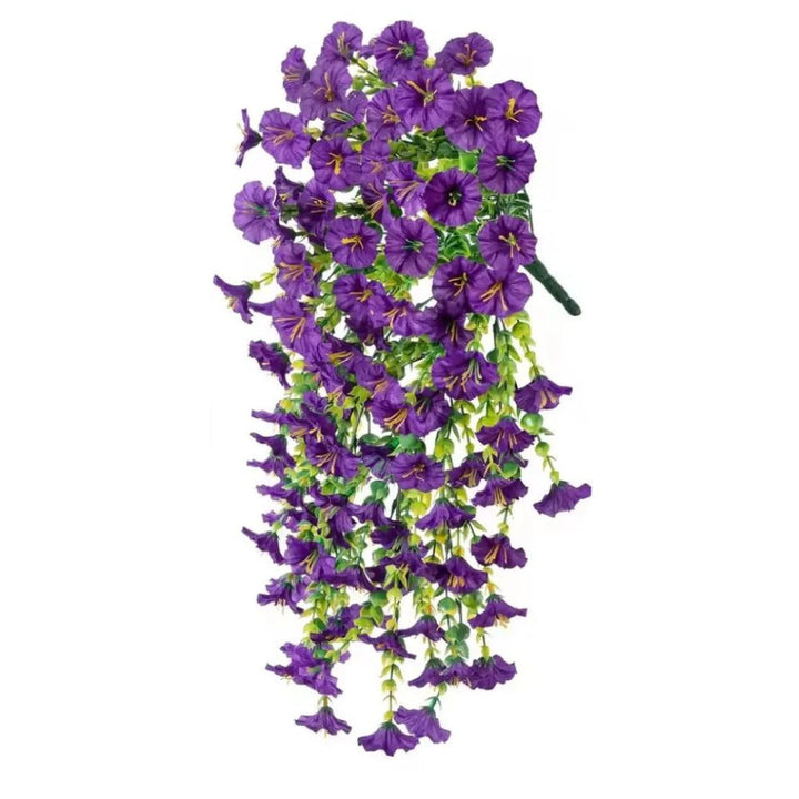 Durable UV-resistant artificial morning glory floral garland. Ideal fake flower vines for indoor and outdoor decorating.