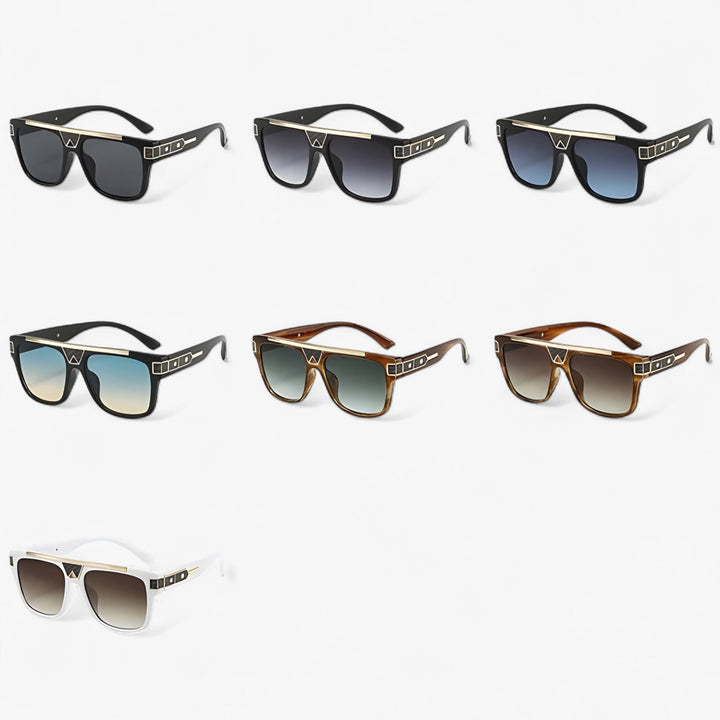 Fashionable pilot sunglasses with mirrored lenses, a classic vintage aviator style for all genders.