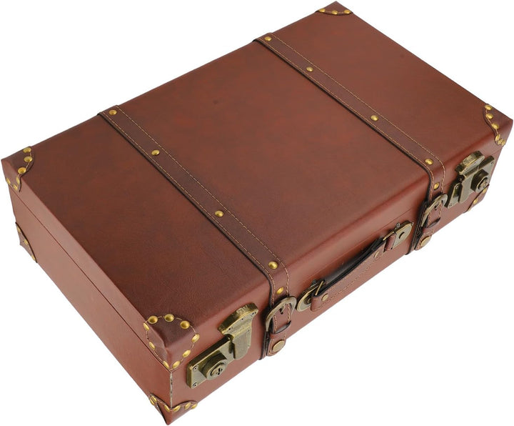 Classic vintage brown leather overnight bag. Unisex travel luggage with durable construction and secure lock.