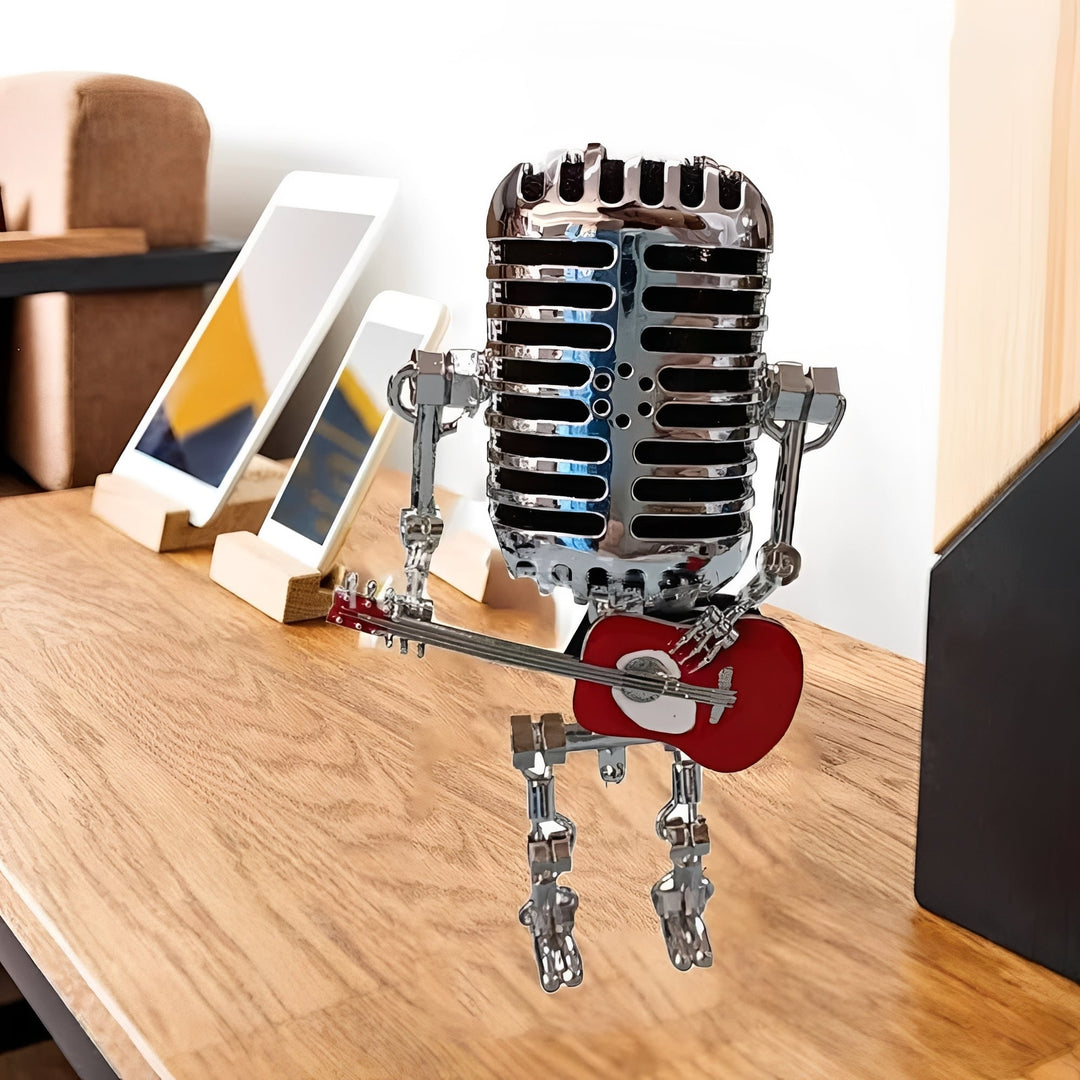 Unique retro robot LED lamp, ideal novelty desk light or decorative accent for vintage-themed home decor.