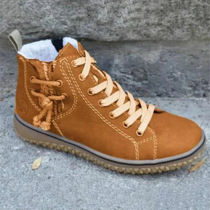 Vintage unisex winter boots for women & men, warm insulated lining, non-slip sole for snow & ice protection.