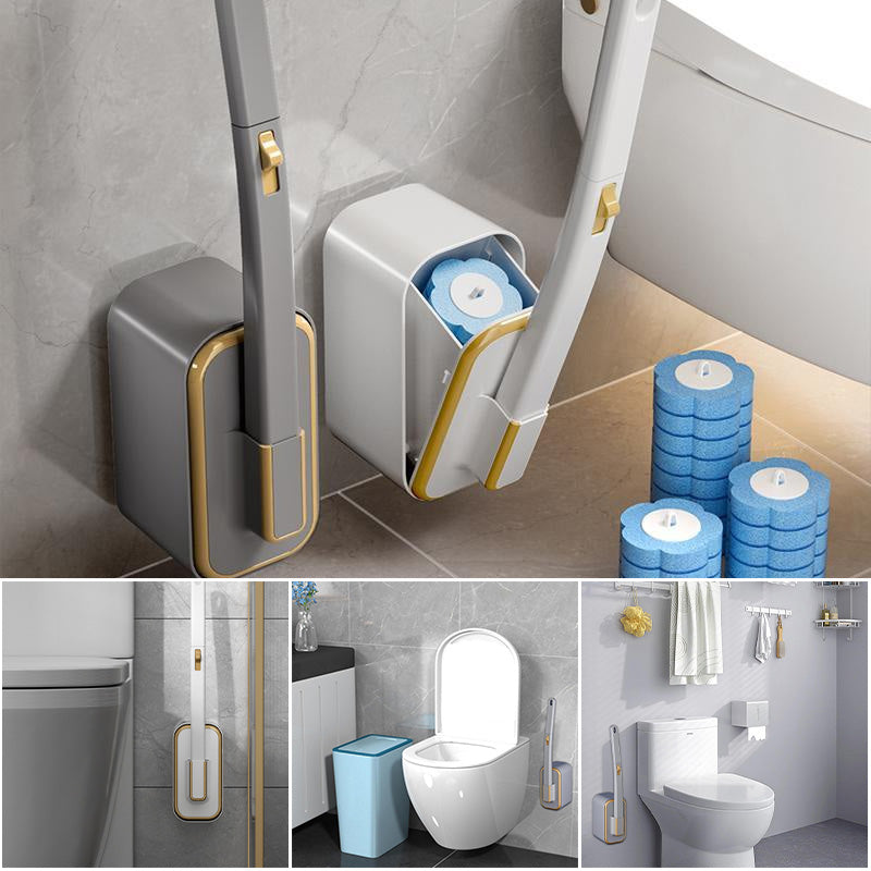 High-quality wall-mounted disposable toilet brush for sparkling clean bathrooms, ocean aroma