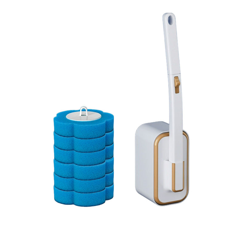 Ocean scented disposable toilet brush, wall-mounted caddy, for efficient and hygienic cleaning