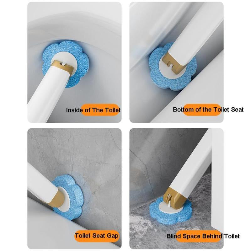Hygienic wall-mounted disposable toilet brush, ocean scented refills, space-saving bathroom storage
