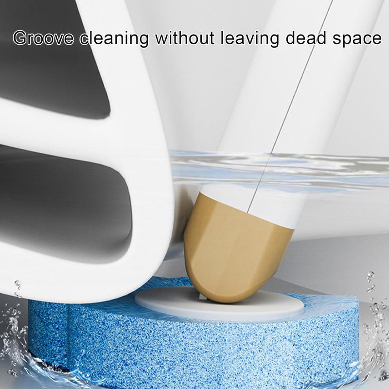 Bathroom cleaning solution: wall-mounted disposable toilet brush kit, fresh ocean scent included