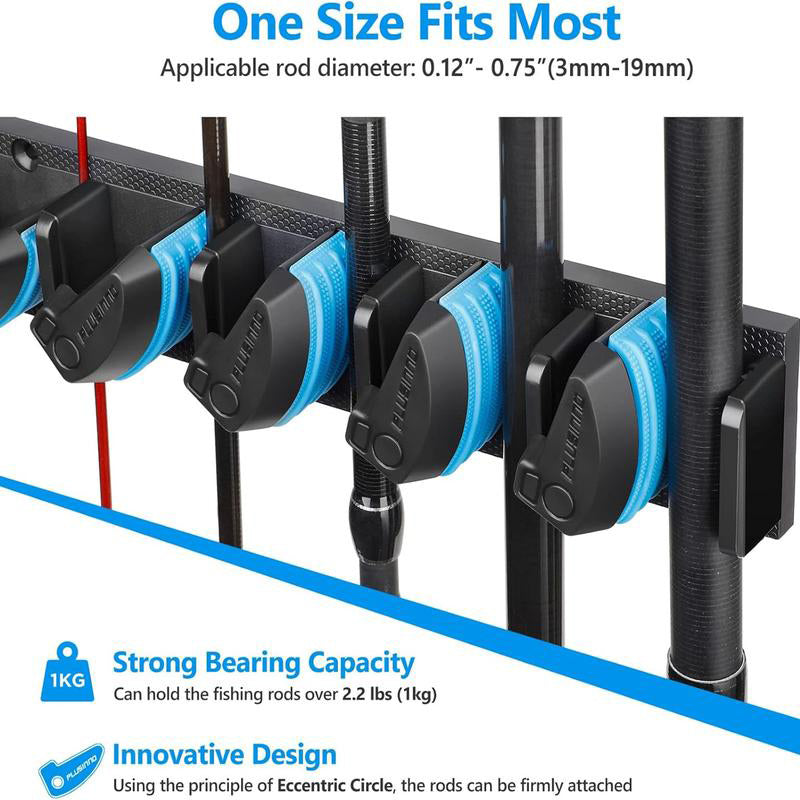 Wall Mounted Fishing Rod Rack & Storage Holder