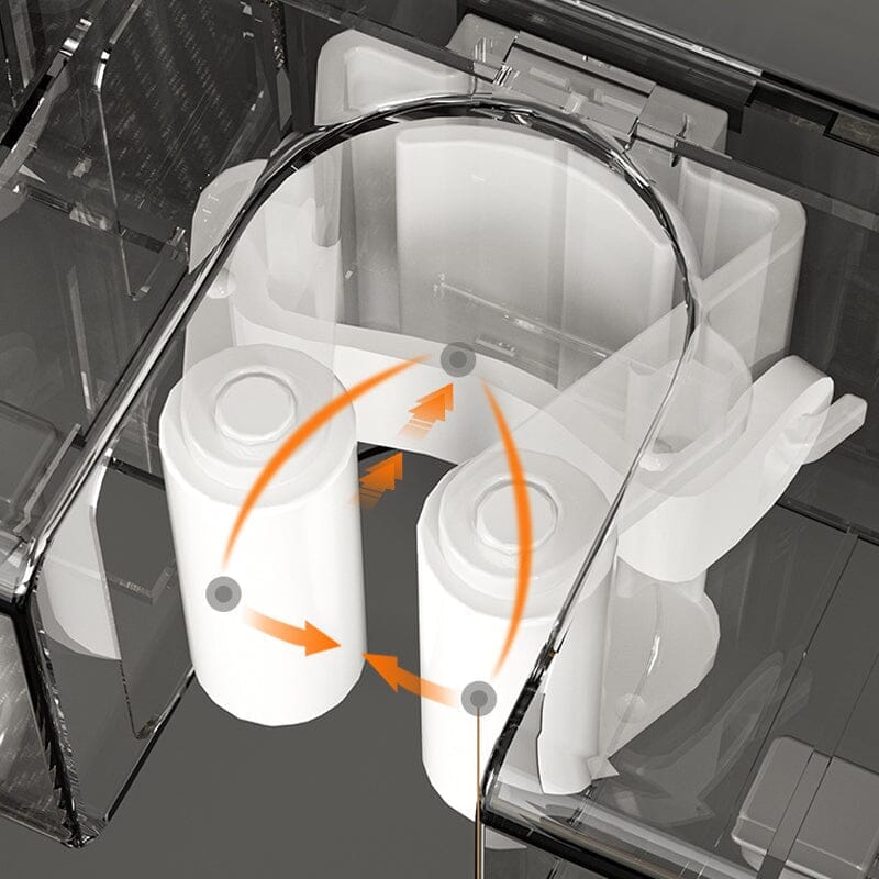 Durable mop & broom holder with anti-slip slots and multiple hooks, maximizing kitchen storage