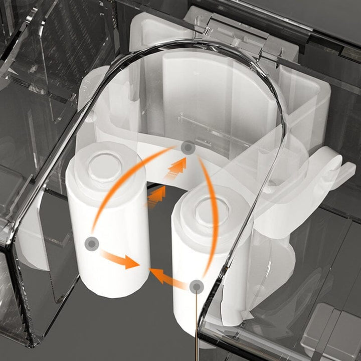 Durable mop & broom holder with anti-slip slots and multiple hooks, maximizing kitchen storage
