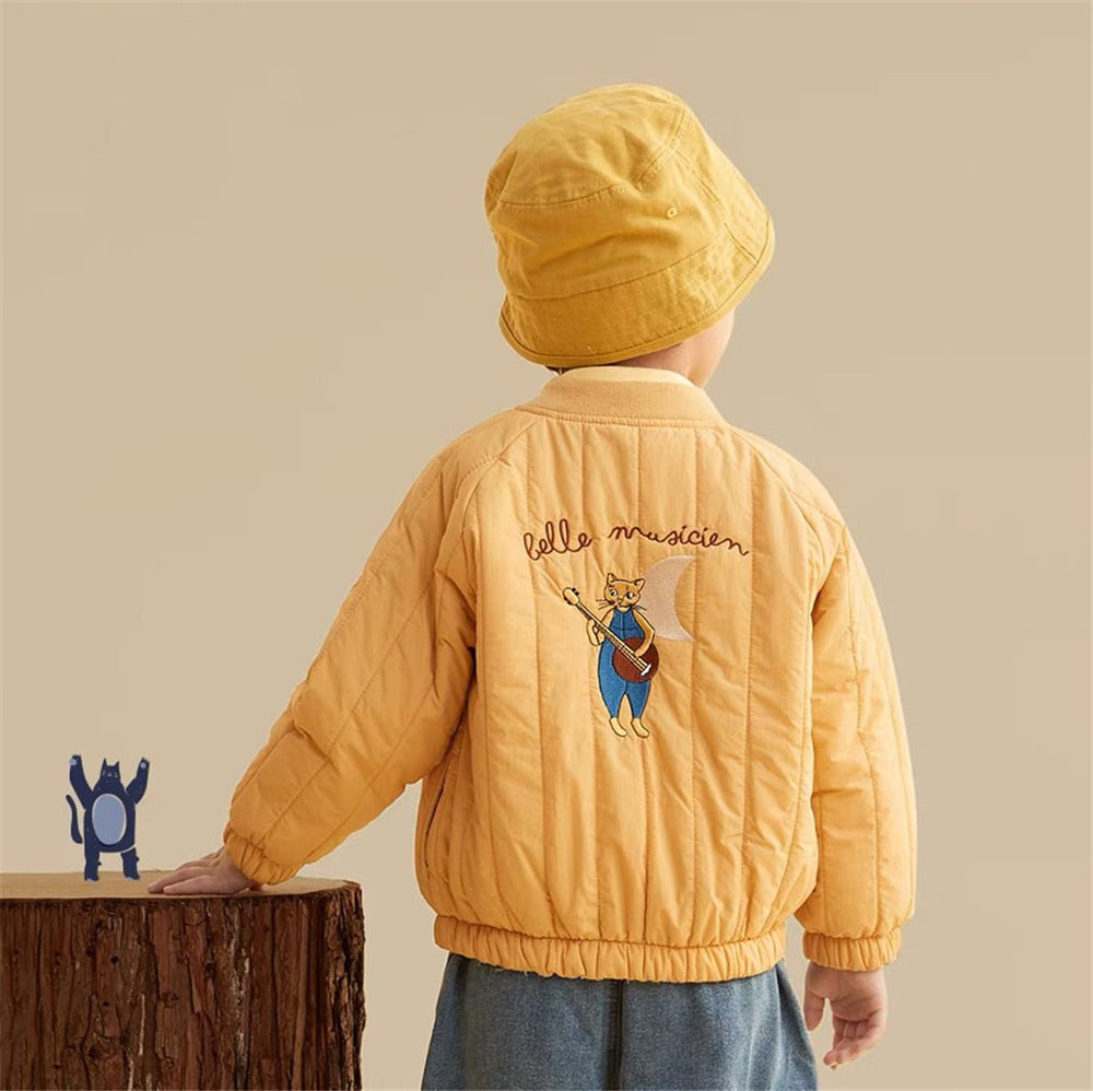 Comfortable & warm toddler outerwear, a cozy winter jacket with cotton lining. Perfect for chilly outdoor adventures.