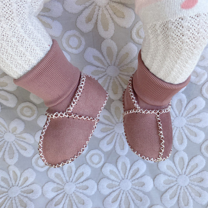 Winter-ready baby sock shoes, fleece lined for warmth and anti-slip sole