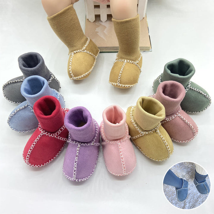 Unisex kids' fleece lined sock shoes, cozy and warm for baby's feet