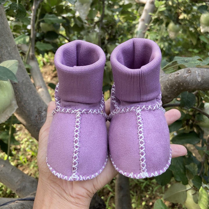 Toddler fleece lined sock shoes with anti-slip soft sole, perfect for infants