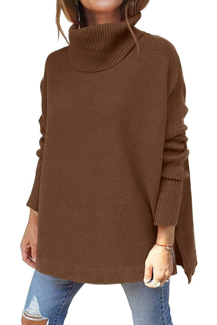 Autumn fashion women's warm knit sweater with a loose fit and comfortable collar design.