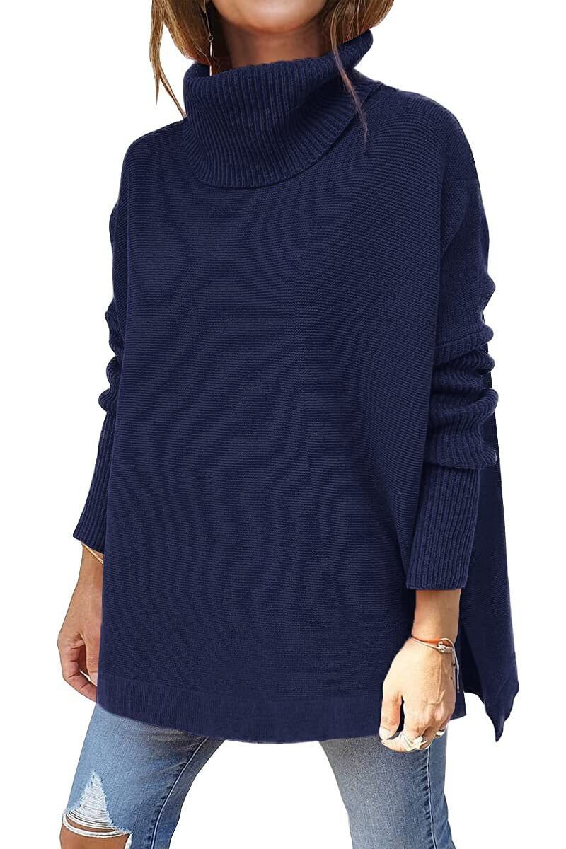 Comfortable warm women's pullover, featuring a loose fit and cozy collar for ultimate warmth.