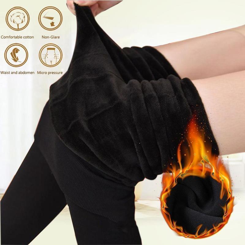 Model from the back, wearing high-waist fleece lined leggings, demonstrating full coverage.