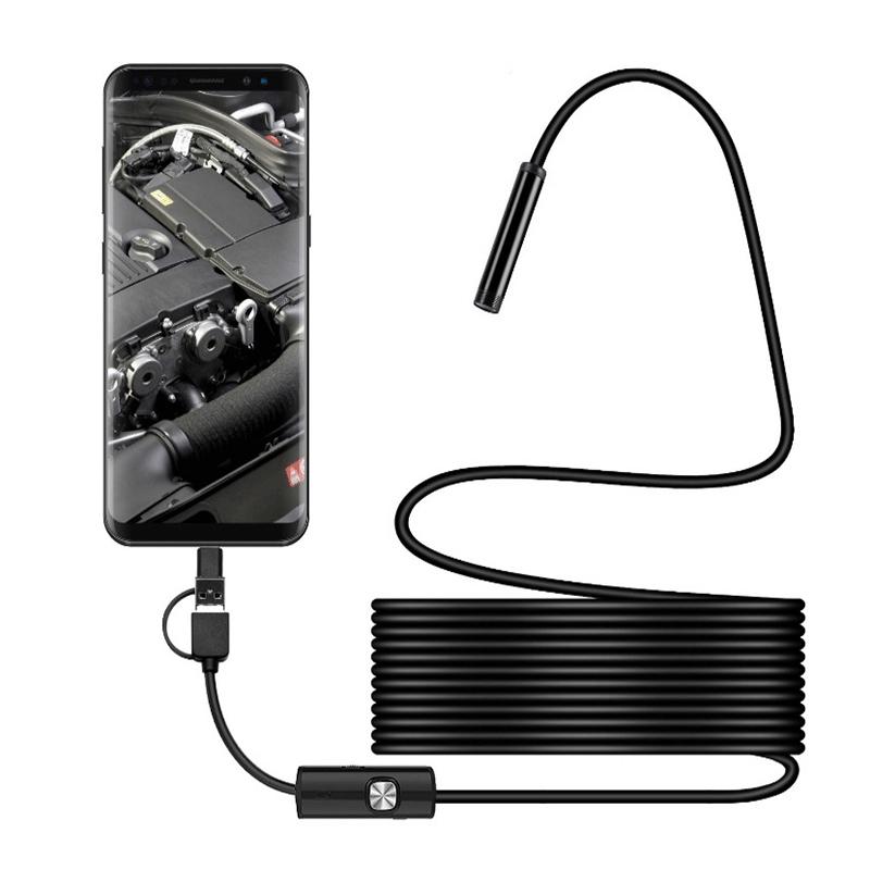 Versatile USB endoscope camera for home plumbing & HVAC inspection, flexible snake lens