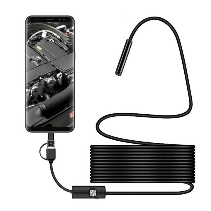 Versatile USB endoscope camera for home plumbing & HVAC inspection, flexible snake lens