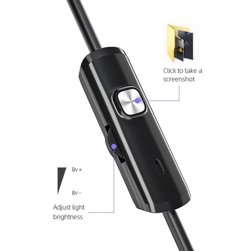 High-resolution endoscope camera for electronics repair, close-up circuit board view