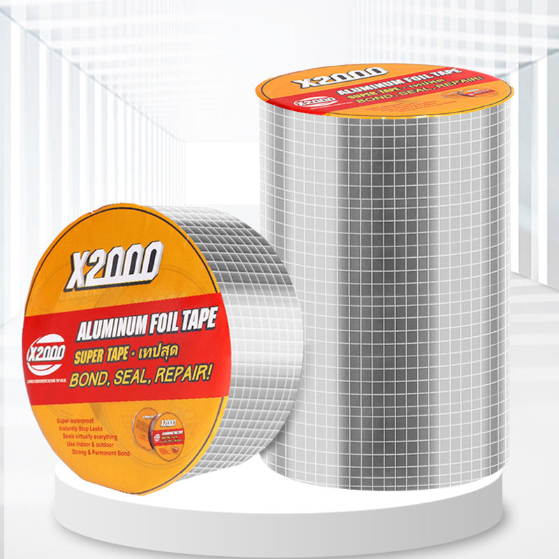 Close-up of leak repair tape, showing durable sealant for damaged pipes and roof leaks.