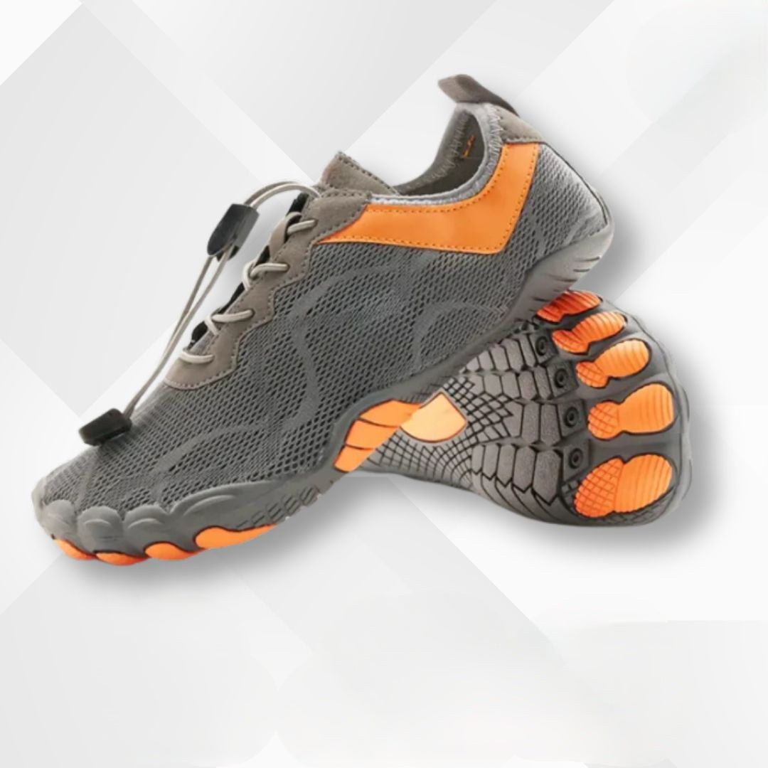 Health-focused waterproof barefoot shoes for men & women, offering orthopedic support & flexible comfort.
