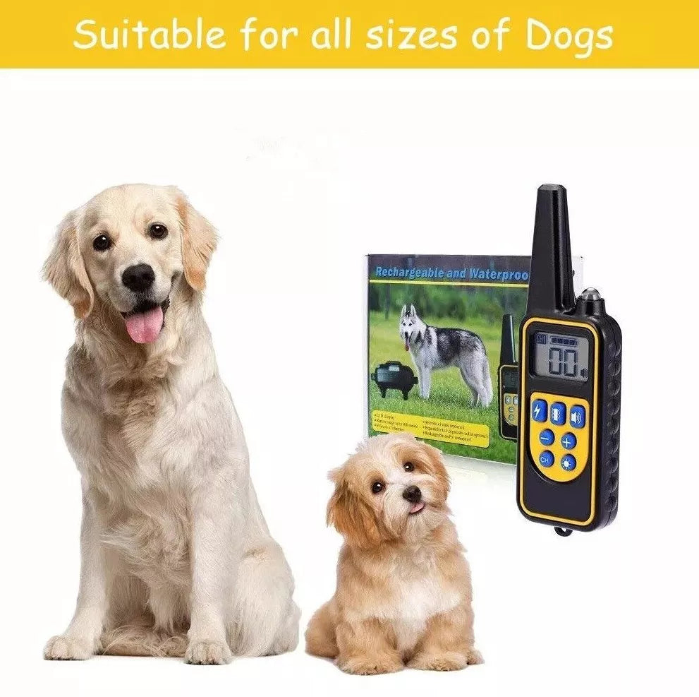 Rechargeable waterproof remote dog training collar improves pet behavior. Ideal for outdoor training with 2600ft range.