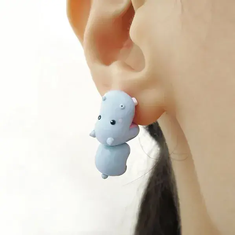 Whimsical animal bite stud earrings for women, playful and cute jewelry gift