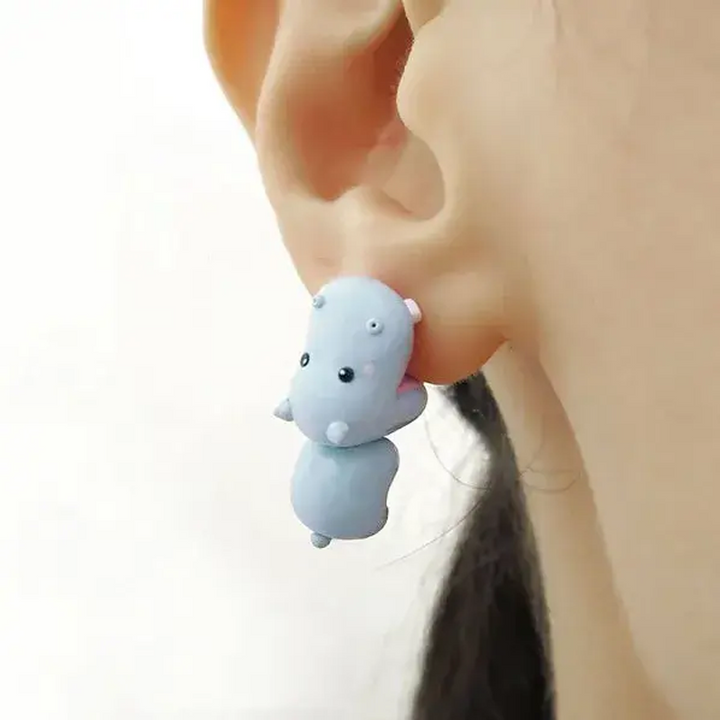 Whimsical animal bite stud earrings for women, playful and cute jewelry gift