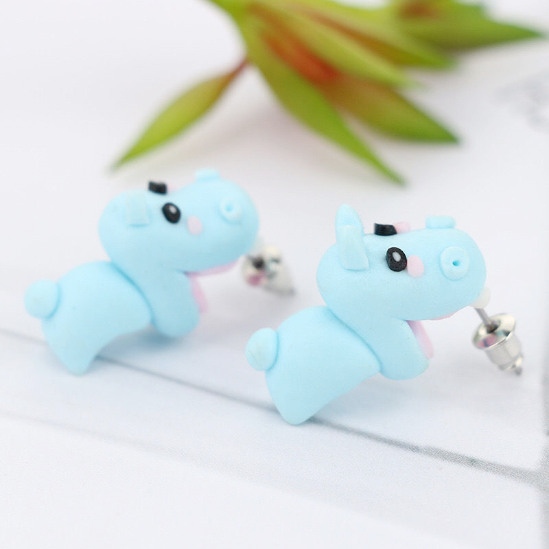 Fashionable women's stud earrings featuring a whimsical animal bite design