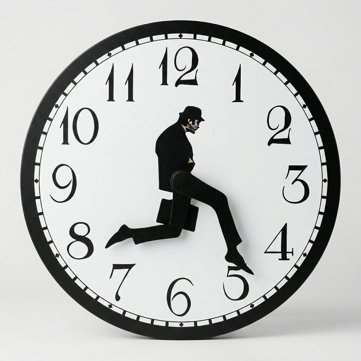 Unique decorative wall clock, a modern home accent with a whimsical and playful design. Enhances any room.