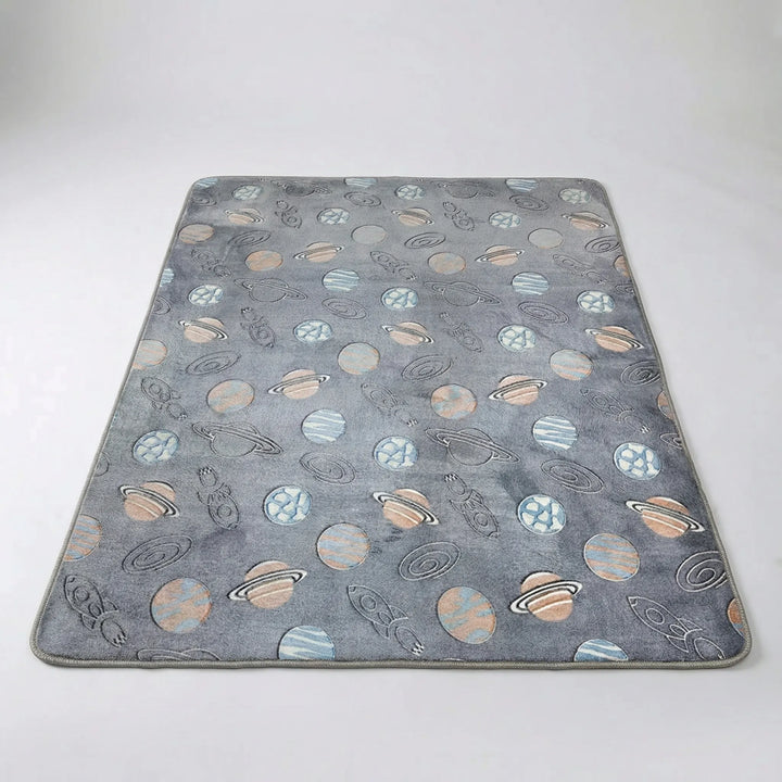 Whimsical star pattern area rug, versatile for living room, bedroom, or kids' room decor.
