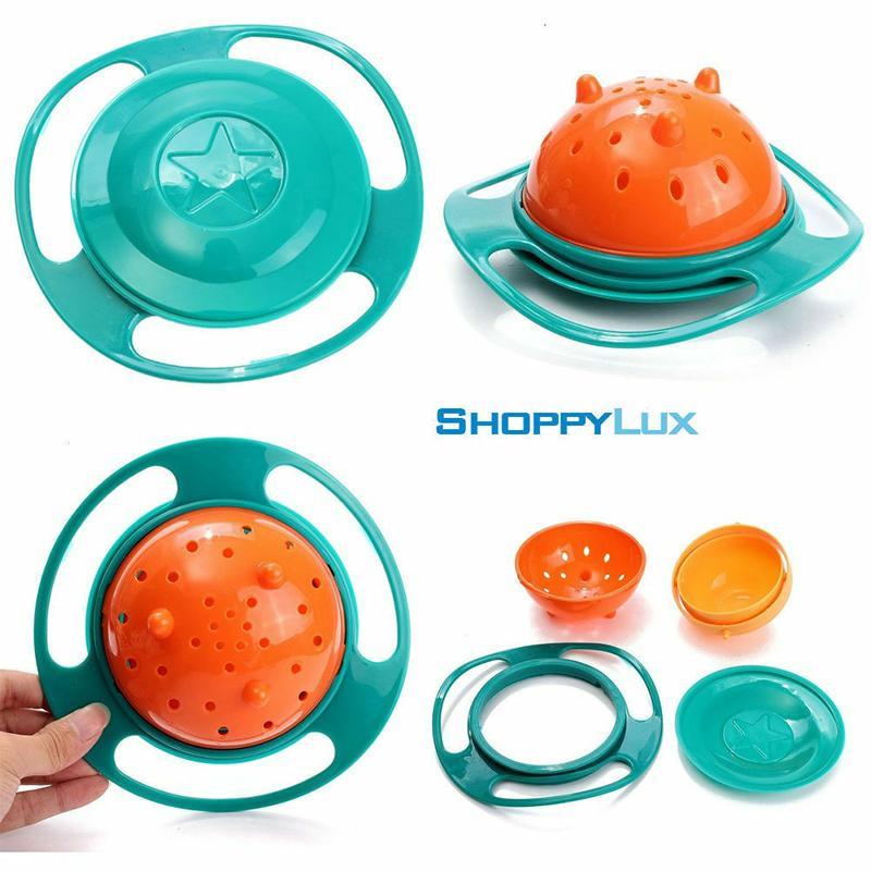 Close-up of a non-toxic spill-proof gyro baby bowl, designed for mess-free kids eating.