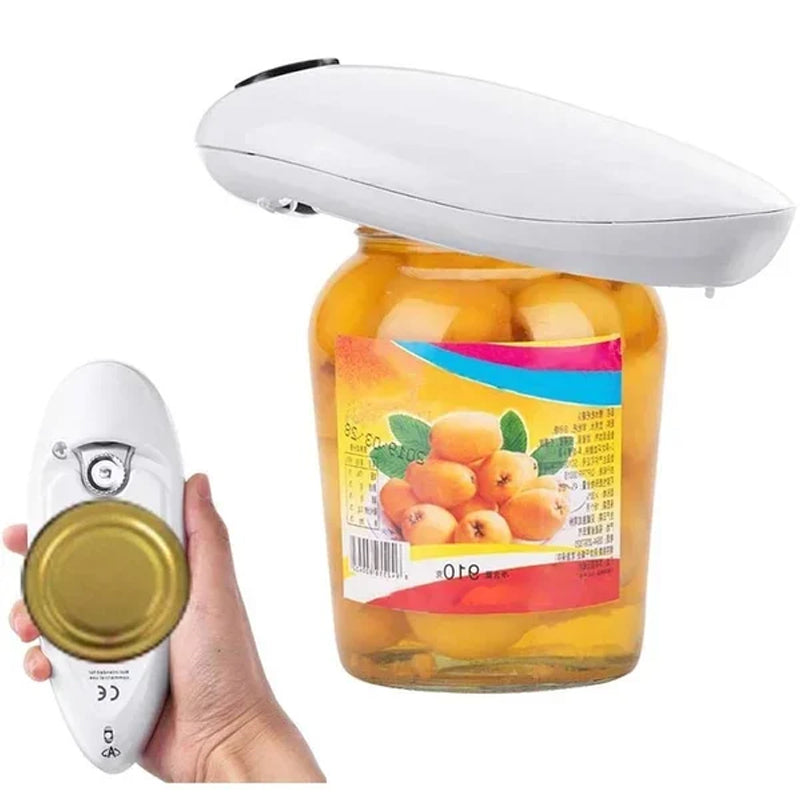 Automatic can opener, electric powered, a convenient kitchen tool for quick and easy can opening