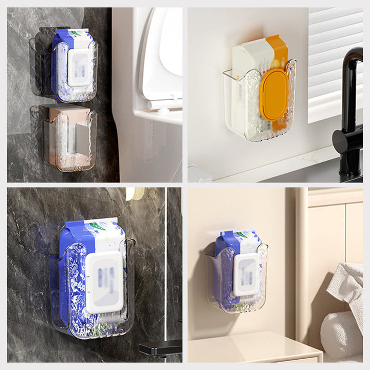 Efficient home organization with a kitchen wipes dispenser, keeping supplies handy