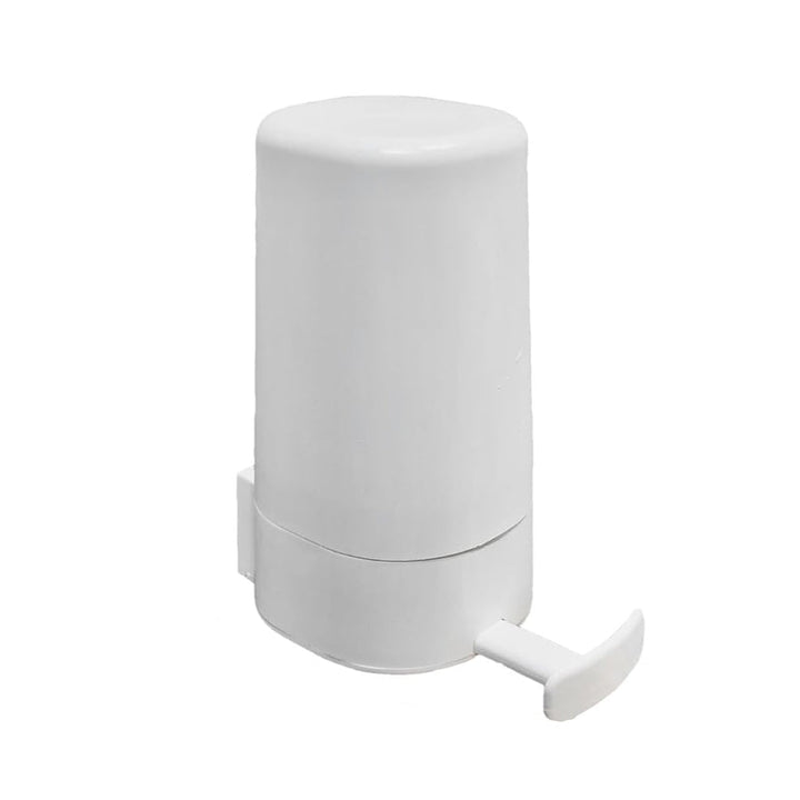 Efficient white plastic manual bar soap grater enhances bathroom hygiene.