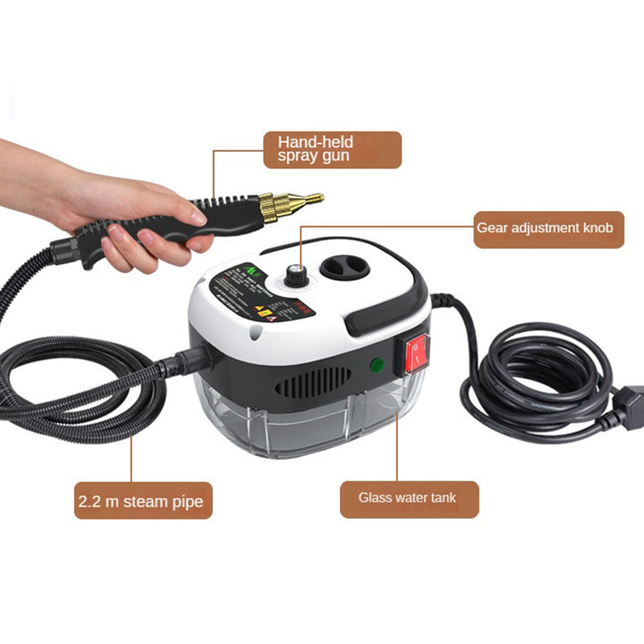 Powerful 2500W high-pressure steam cleaner for versatile home & kitchen sanitation.