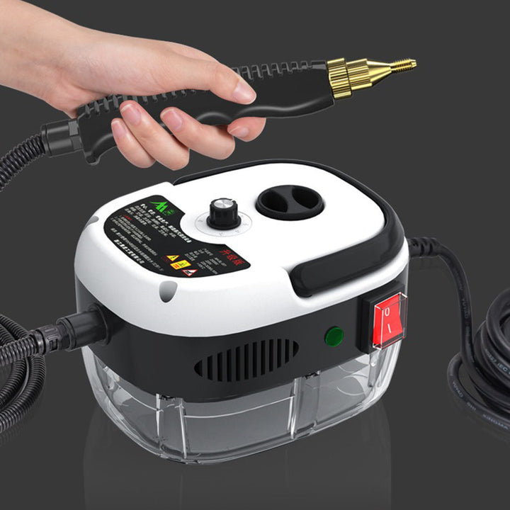 White & red 6-setting steam cleaner for deep, chemical-free home cleaning.