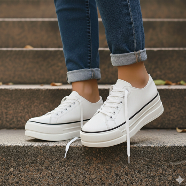 Comfortable women's platform sneakers, chunky design for a trendy, elevated casual style; perfect for walking.