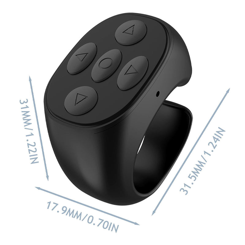 Portable wireless finger remote, perfect for presentations or remote phone operation, universal compatibility.