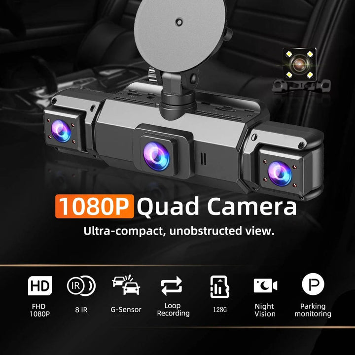 Tavvita wireless dashcam system, front & rear night vision for car safety, HD recording, parking monitor.