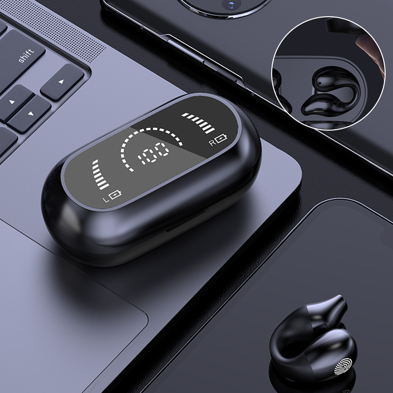 Tech gift: Wireless ear clip bone conduction headphones, an ideal present for audio lovers.