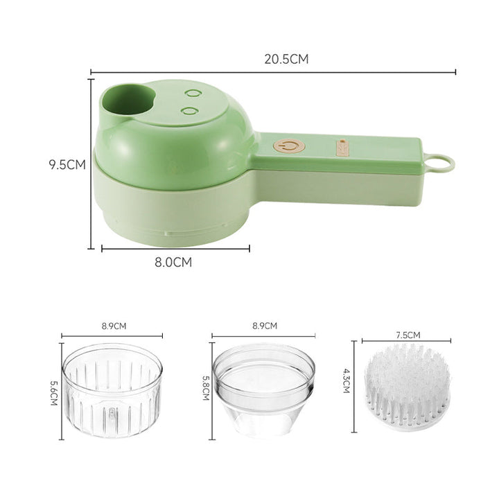 Product shot of a durable wireless electric food chopper, highlighting its efficiency in kitchen food preparation