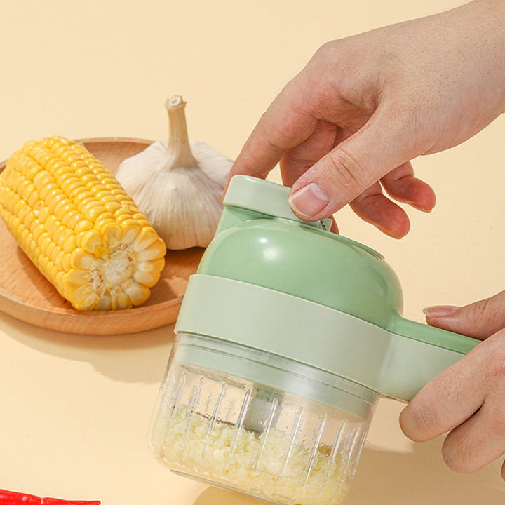 High-power wireless electric food chopper with clear container for easy monitoring of food prep
