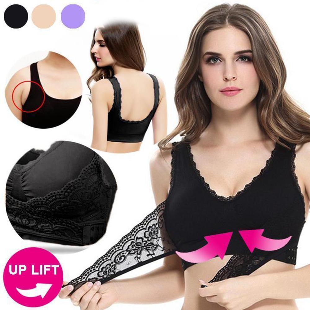 Wireless front cross lift lace bra for women, ultimate comfort & seamless support