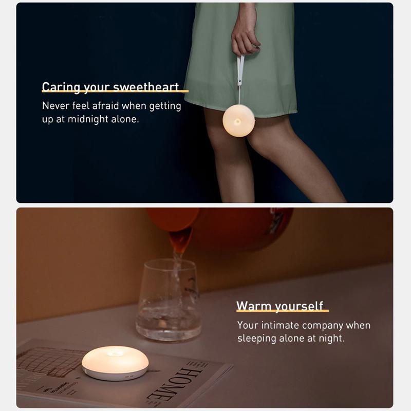 Rechargeable LED night light with motion sensor, cool white light for cabinets, stairs or closets