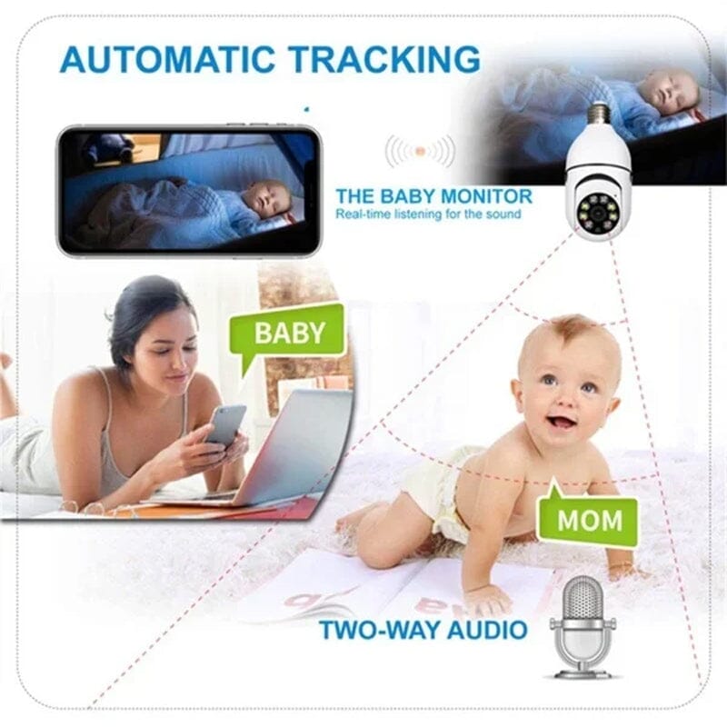 High-definition light bulb camera with robust WiFi connectivity and night vision