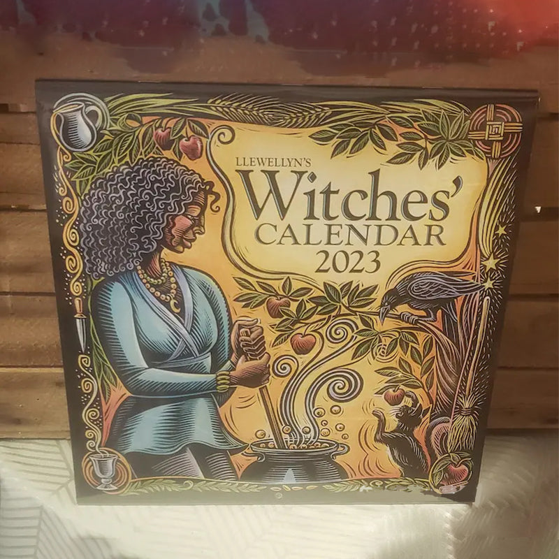 2023 Witchy Wisdom Calendar featuring astrological insights, perfect for witchcraft enthusiasts.