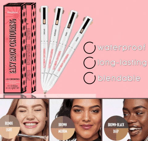 Detailed shot of the eyebrow pen's contour shades for precise brow definition