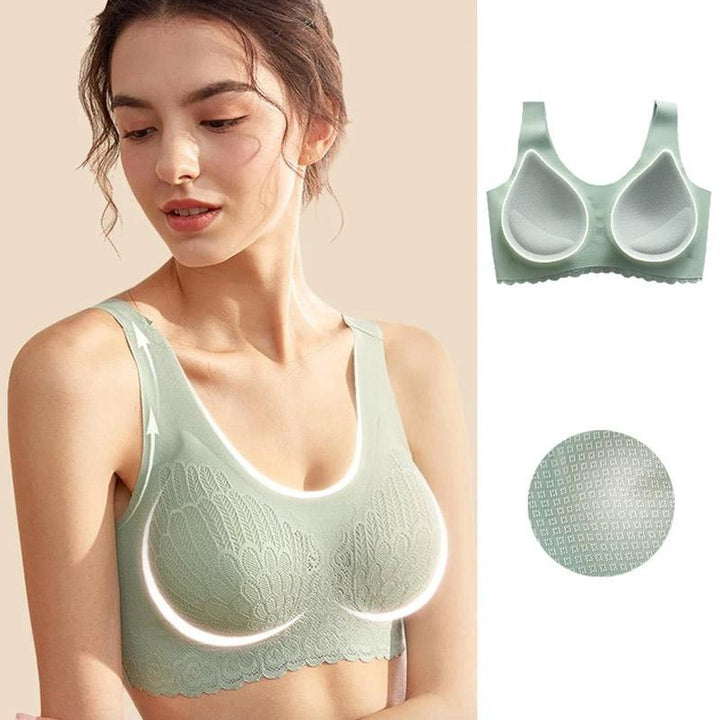 Nude seamless 5D Wireless Contour Lift Bra for women, everyday comfort underwear with push-up