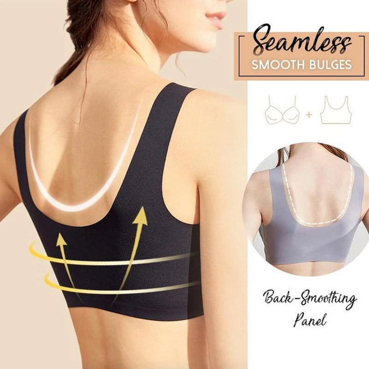 Model wearing a 5D Wireless Contour Lift Bra, showcasing its natural shape and seamless look